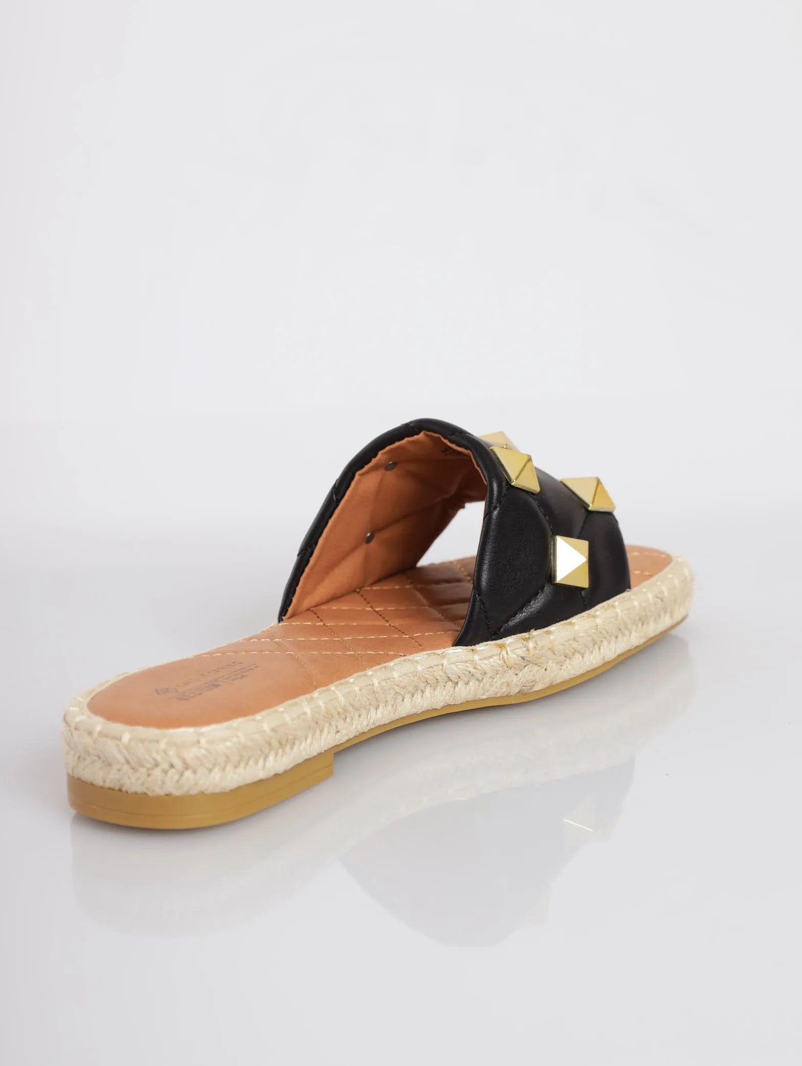 Ladies Kylar Espadrille Push-In Sandal - Black