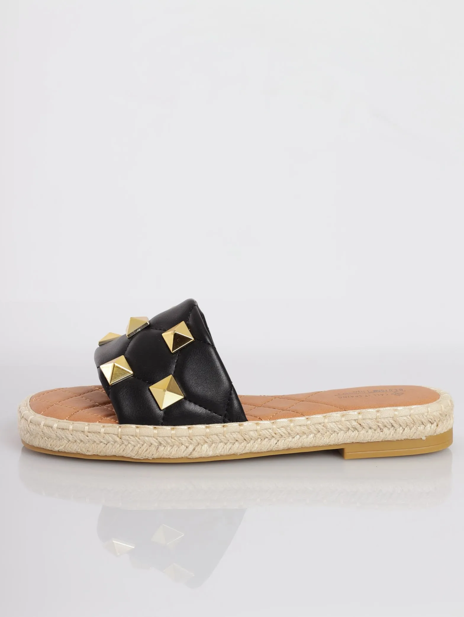 Ladies Kylar Espadrille Push-In Sandal - Black