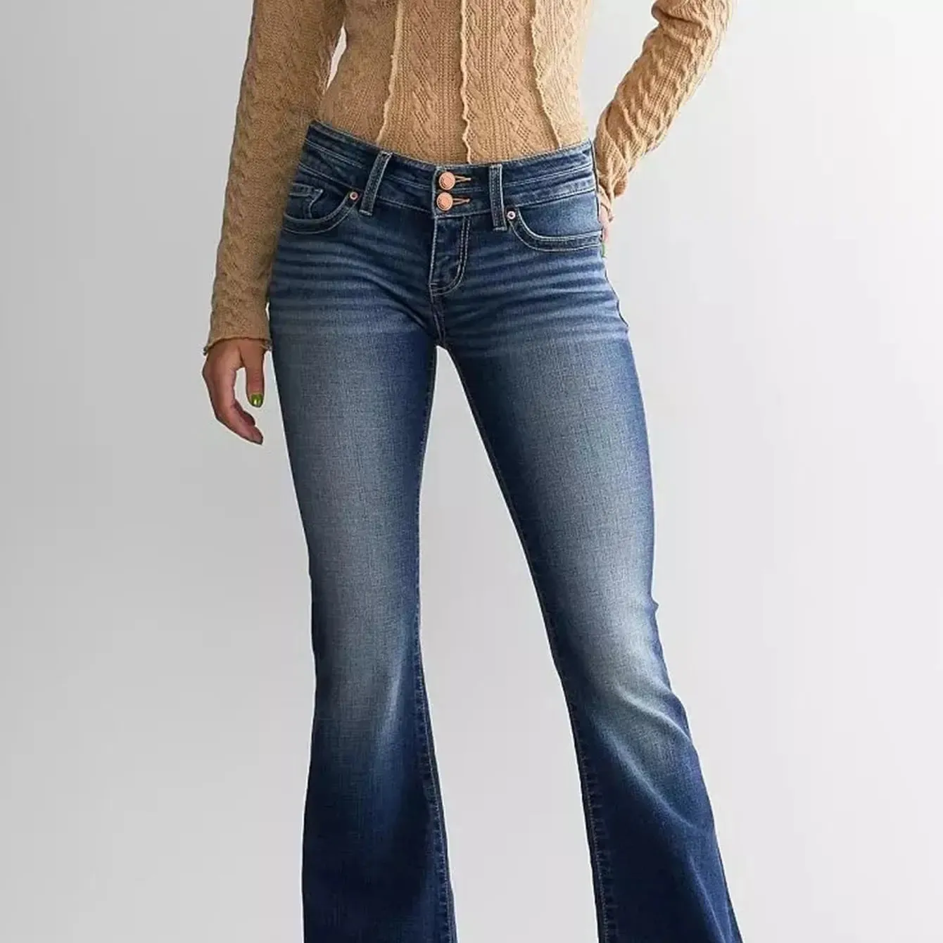 Ladies Retro Flared Jeans