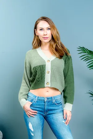 Leaf Cropped cardigan