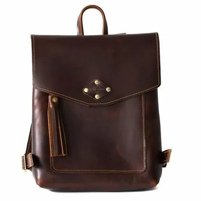 Leather Tassel Detail Backpack