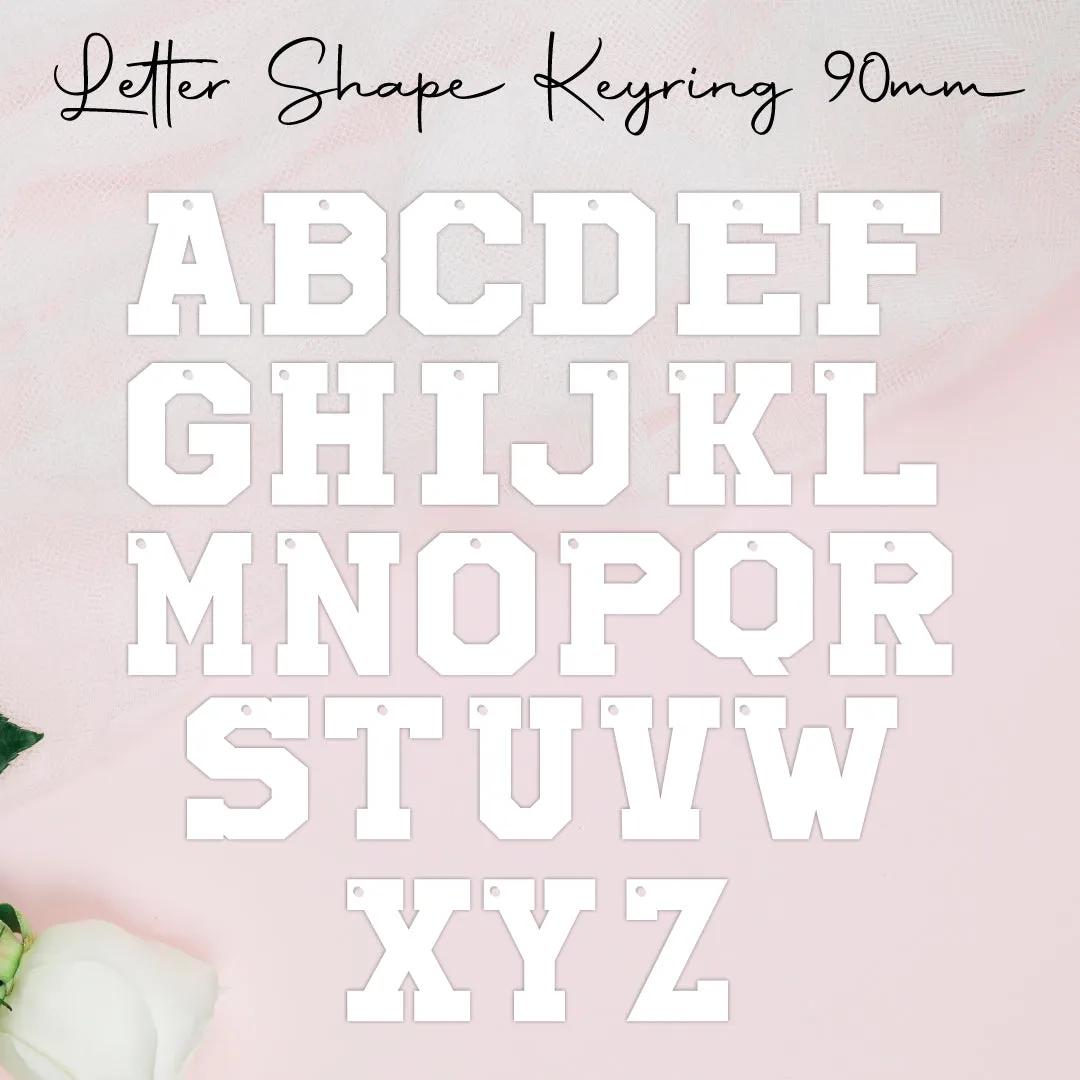 Letter Keyring • Blank Shape • 90mm