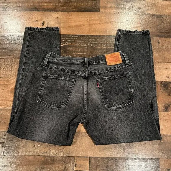 Levi's 501 CT Washed Black Distressed Jeans
