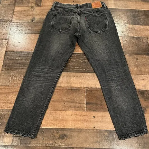 Levi's 501 CT Washed Black Distressed Jeans