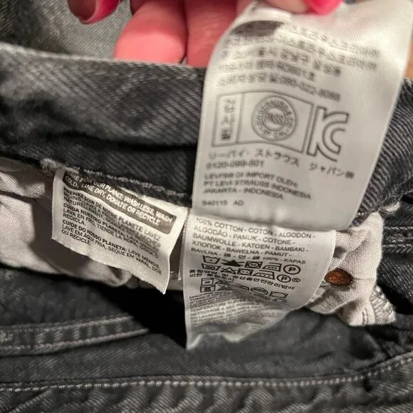 Levi's 501 CT Washed Black Distressed Jeans