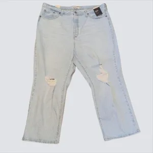Levi's Super High Rise Distressed Ribcage Straight Ankle Jeans