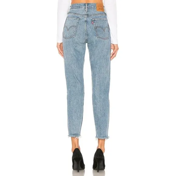 LEVI'S Wedgie Icon High Rise Fray Hem Straight Ankle Jeans in Shut Up - Size 24