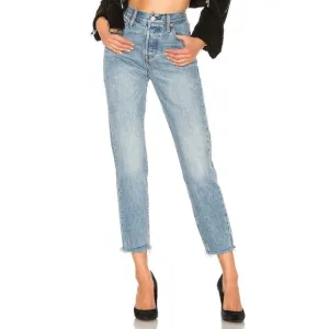 LEVI'S Wedgie Icon High Rise Fray Hem Straight Ankle Jeans in Shut Up - Size 24