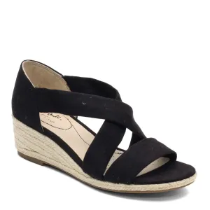 LifeStride Womens Siesta Espadrille Wedge Black 7.5 M