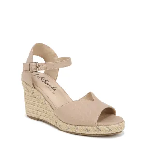 LifeStride Womens Tess Wedge Espadrille Sandals Tender Taupe 8.5 W