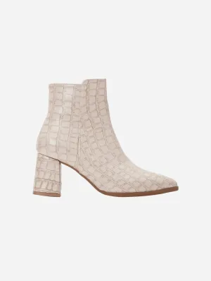Lilith Vegan Crocodile Ankle Boots | Beige