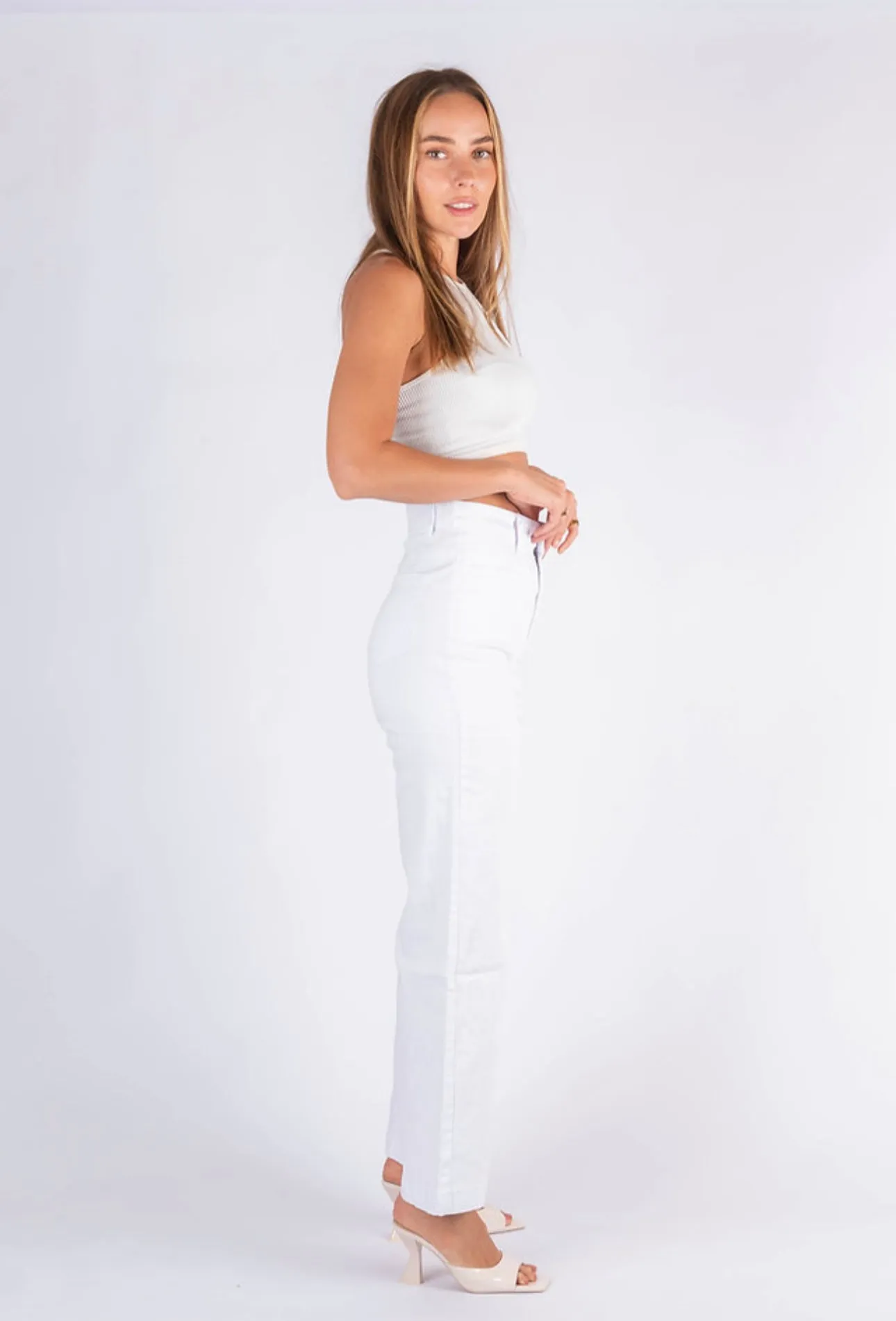 Lily Wide Leg Jeans - White