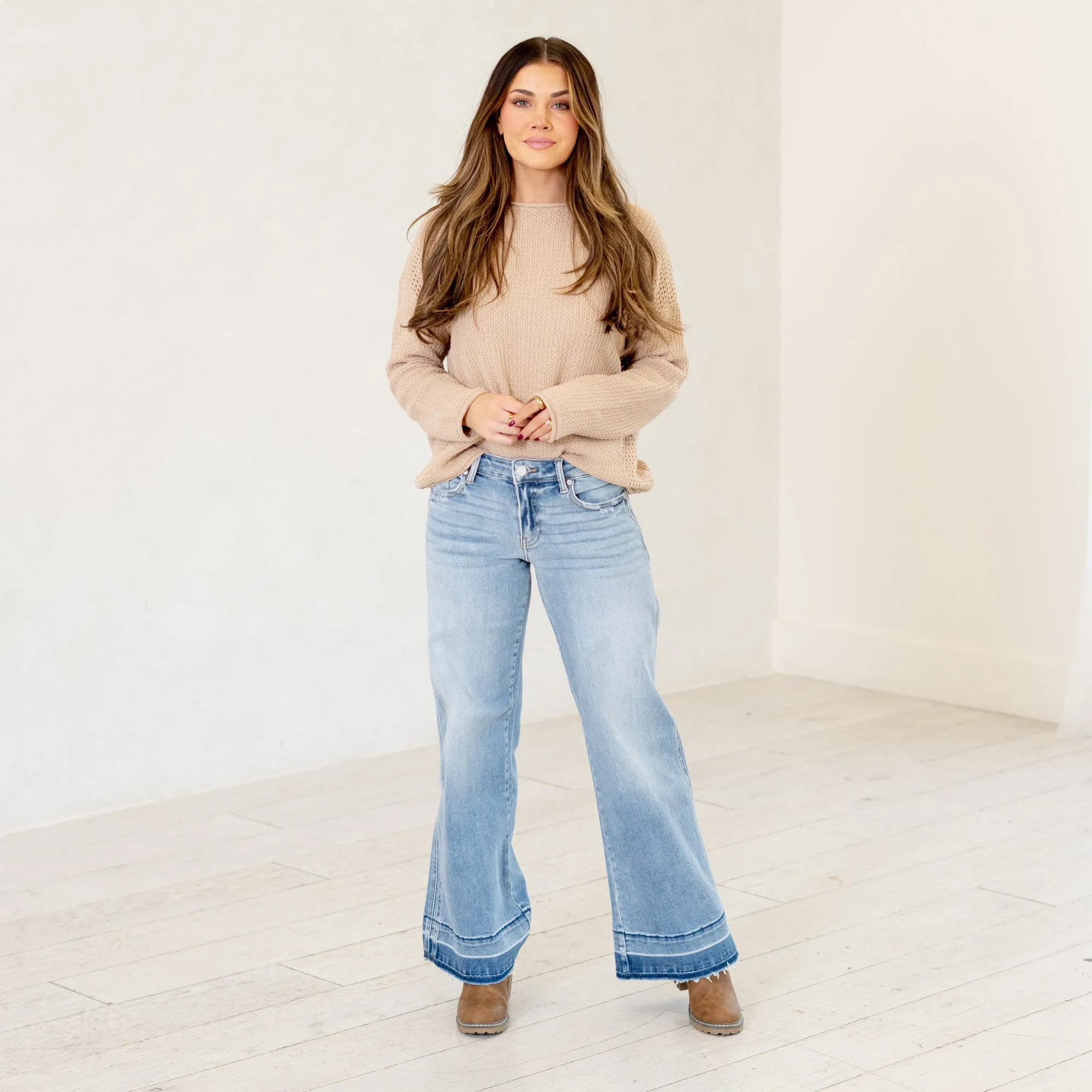 Lizette Mid Rise Wide Leg