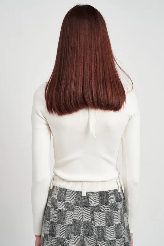 LONG SLEEVE BUSTIER STYLE CROP TOP