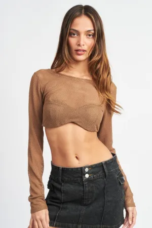 Long Sleeve Mesh Top