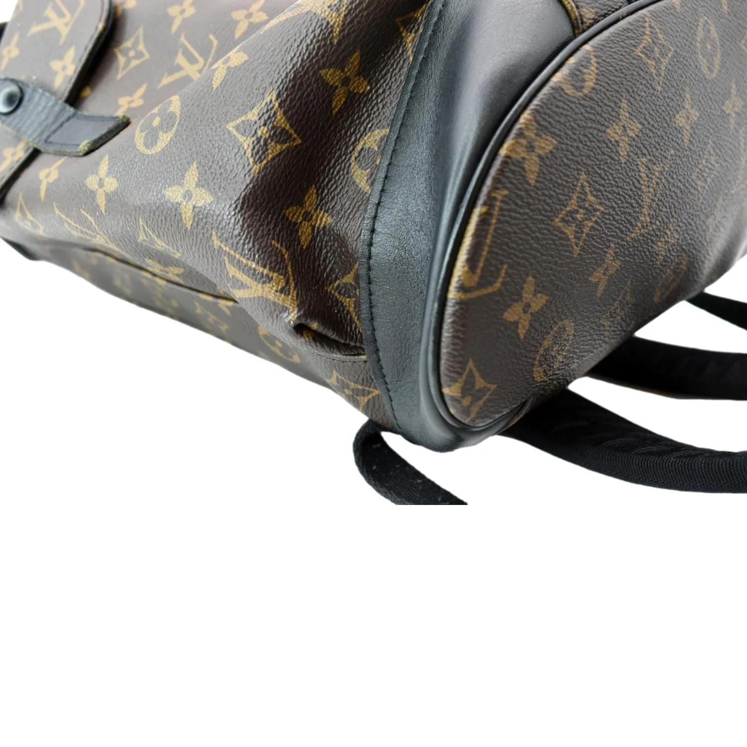 LOUIS VUITTON Christopher Monogram Macassar Canvas Backpack Bag Brown