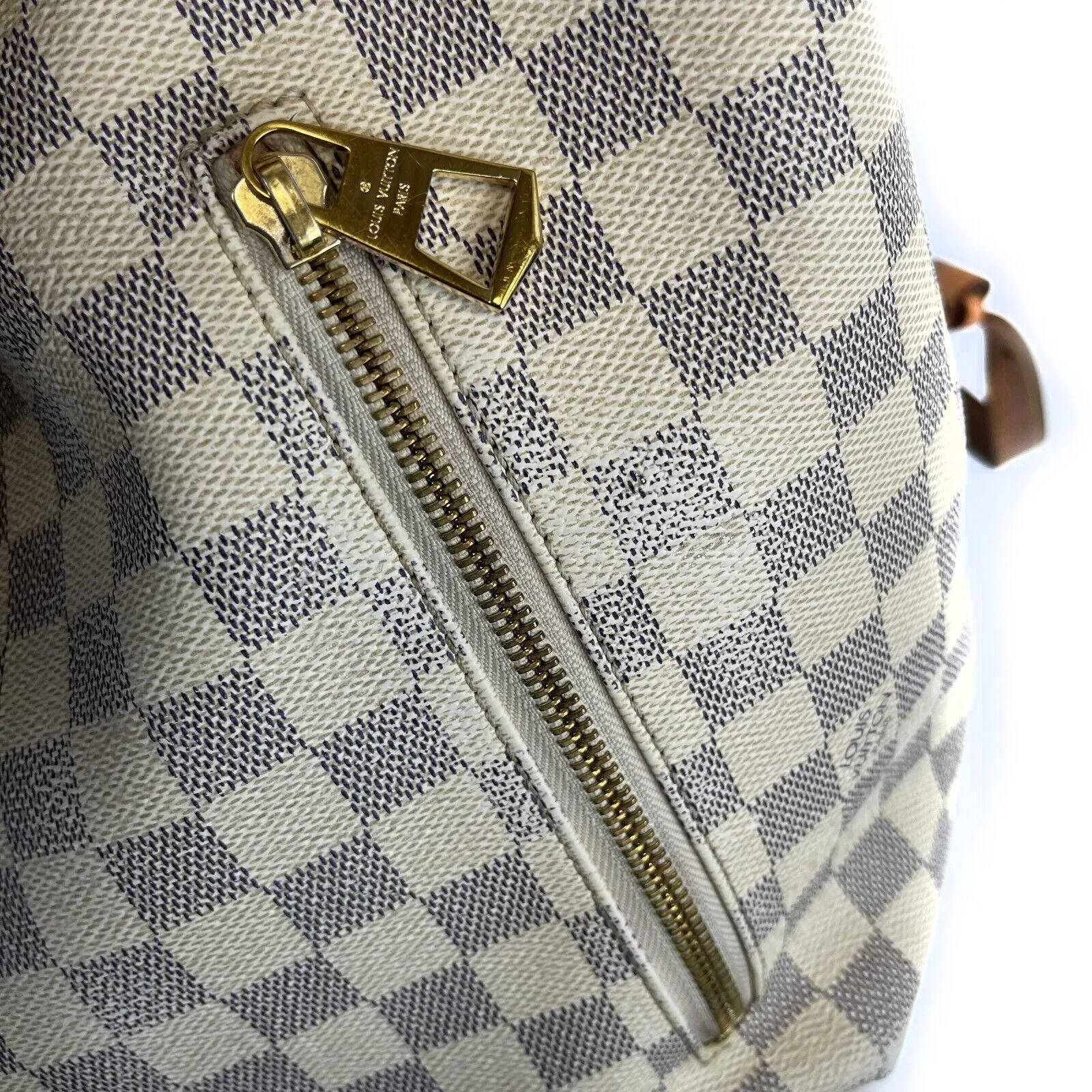 Louis Vuitton - Damier Azur Sperone Backpack - Cream / Blue Top Handle
