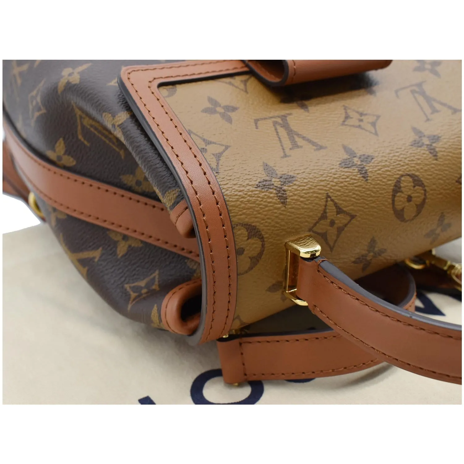 LOUIS VUITTON Dauphine PM Monogram Reverse Canvas Backpack Brown