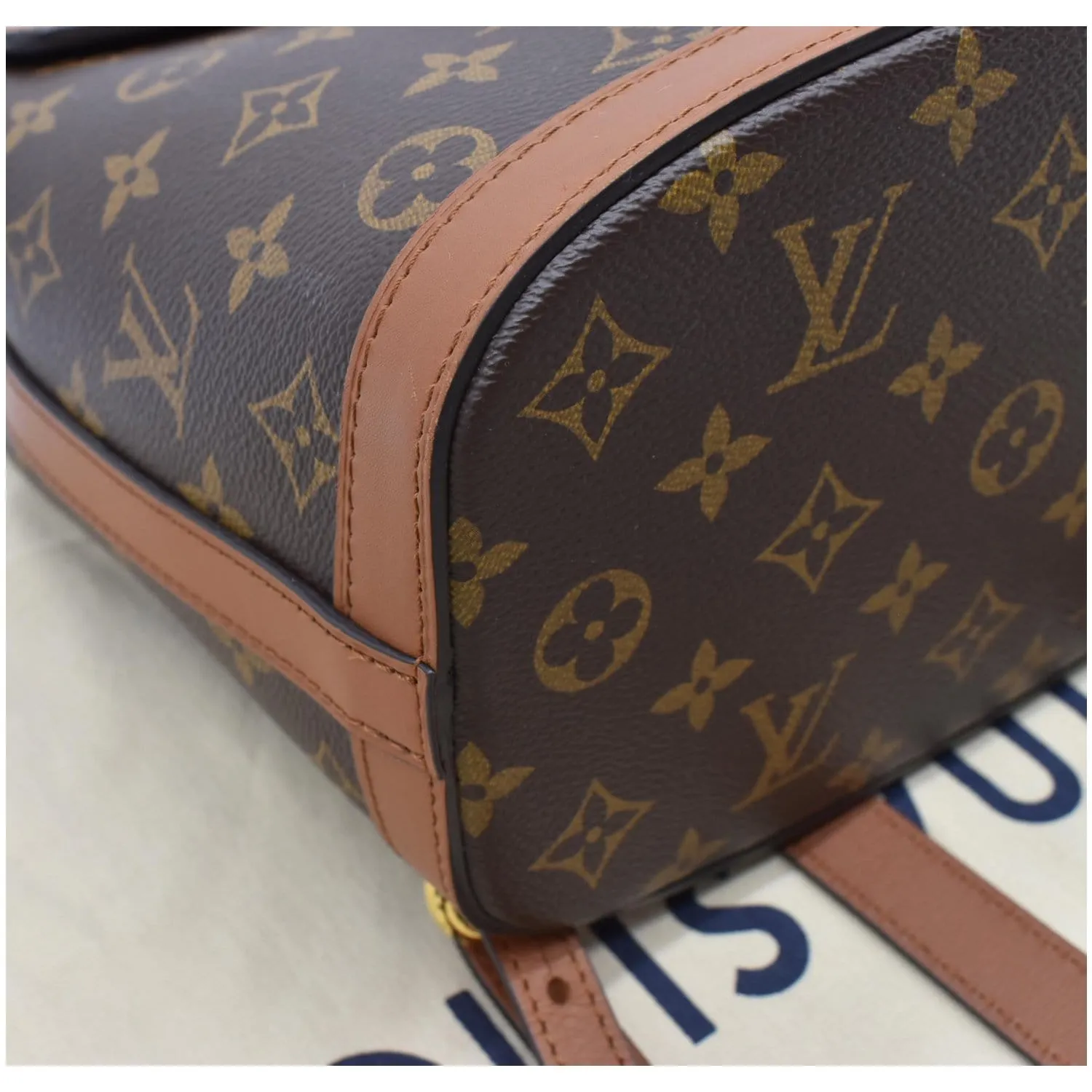 LOUIS VUITTON Dauphine PM Monogram Reverse Canvas Backpack Brown