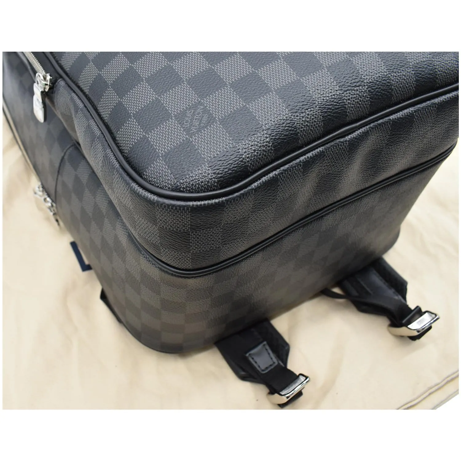 LOUIS VUITTON Michael Damier Graphite Canvas Backpack Bag Black