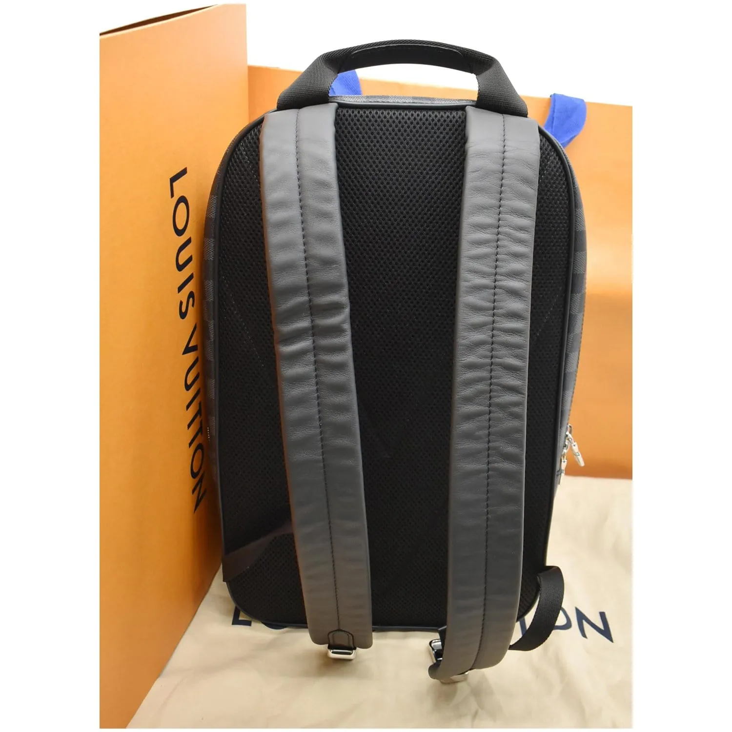 LOUIS VUITTON Michael Damier Graphite Canvas Backpack Bag Black