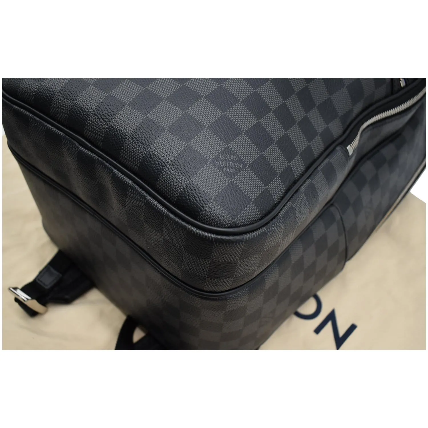 LOUIS VUITTON Michael Damier Graphite Canvas Backpack Bag Black
