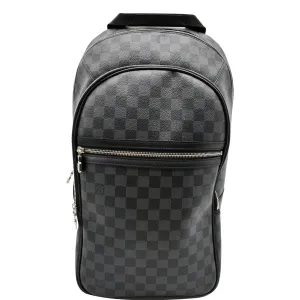 LOUIS VUITTON Michael Damier Graphite Canvas Backpack Bag Black