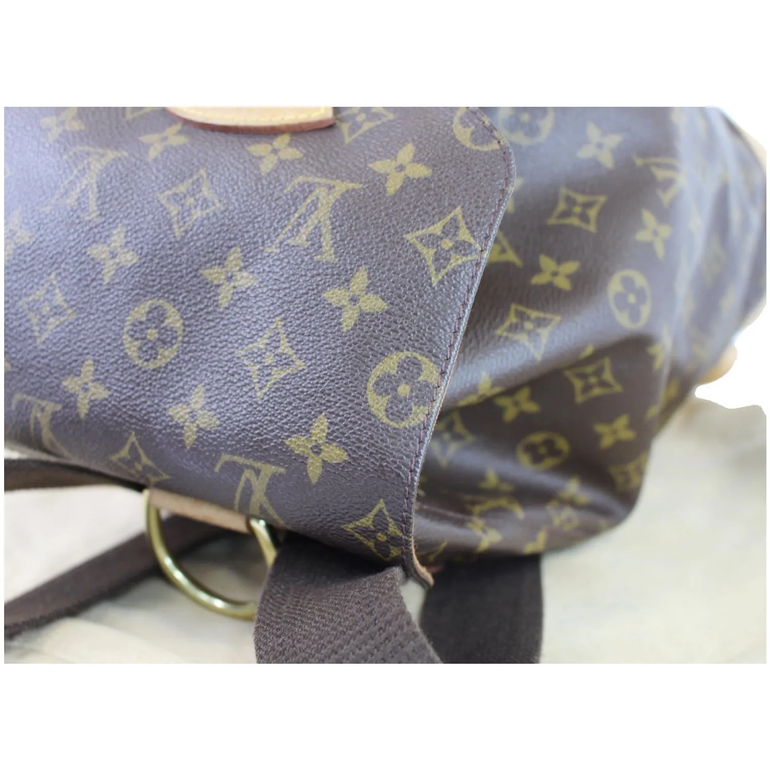 LOUIS VUITTON Montsouris GM Monogram Canvas Backpack Bag Brown