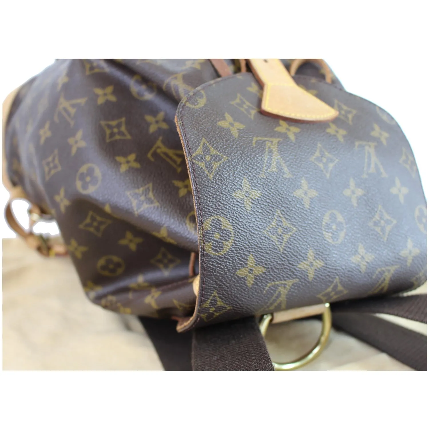 LOUIS VUITTON Montsouris GM Monogram Canvas Backpack Bag Brown