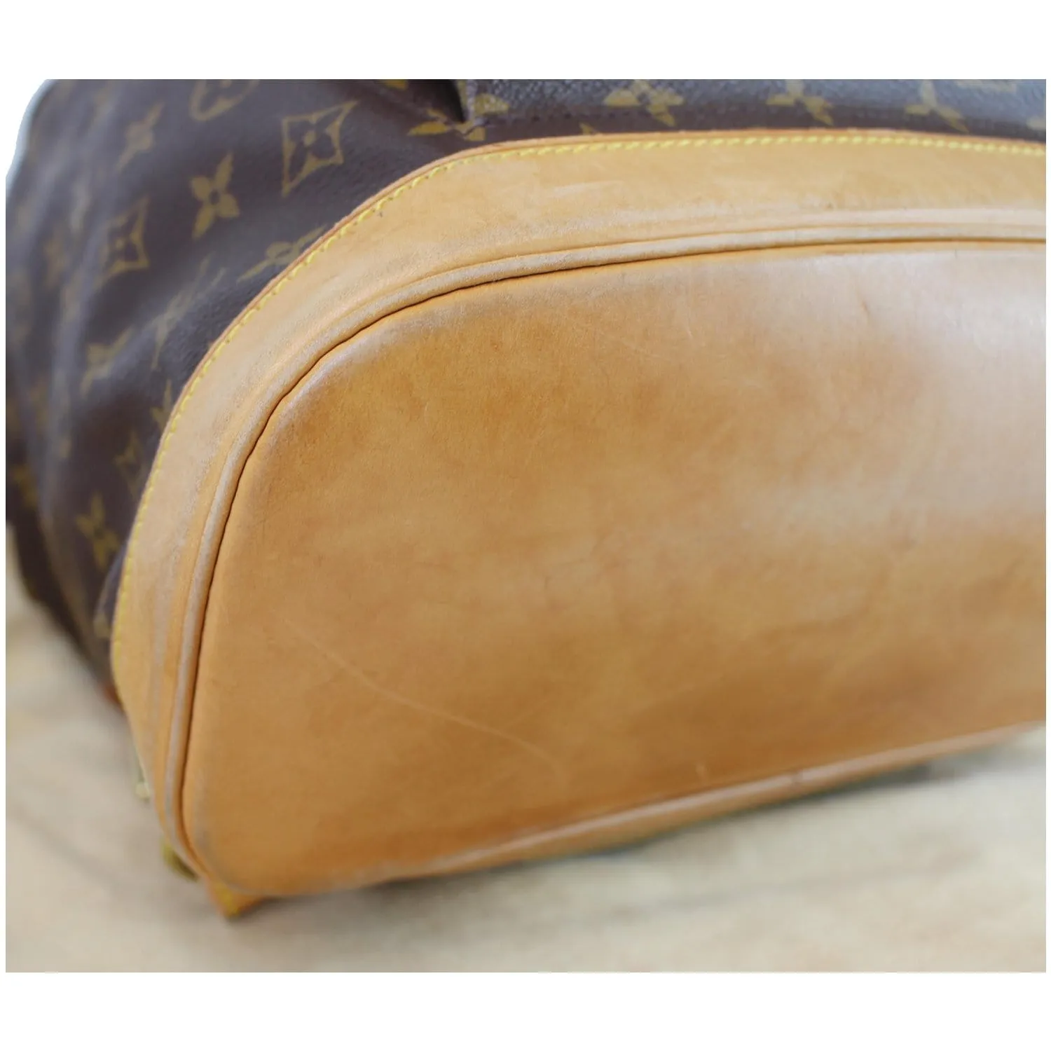 LOUIS VUITTON Montsouris GM Monogram Canvas Backpack Bag Brown