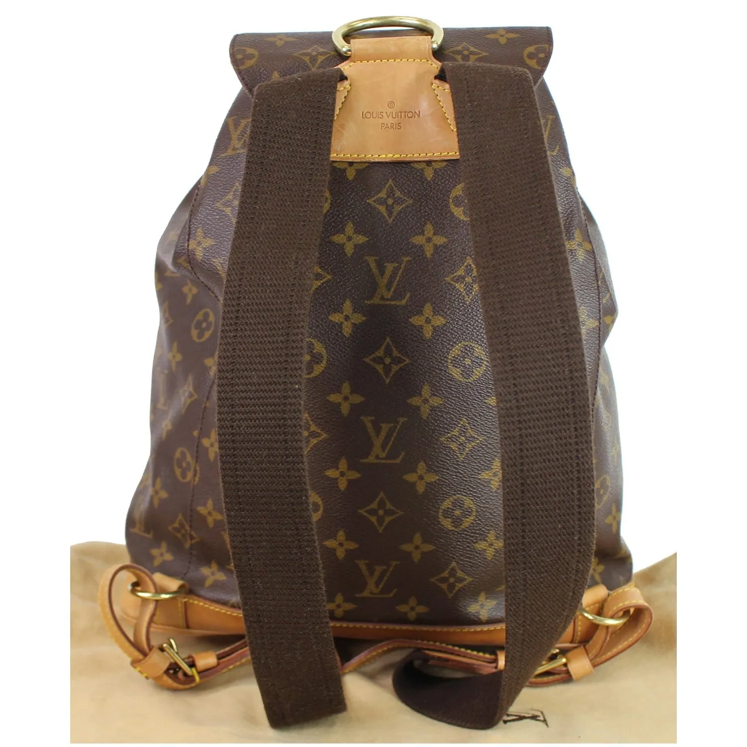 LOUIS VUITTON Montsouris GM Monogram Canvas Backpack Bag Brown
