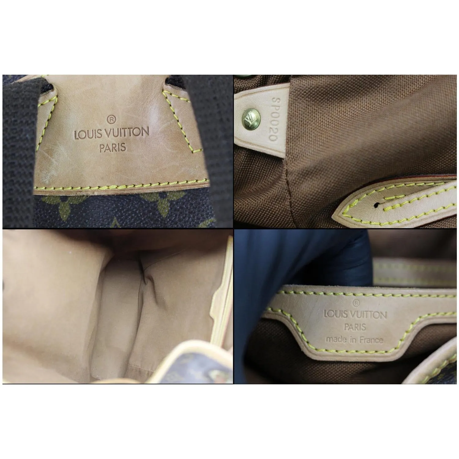 LOUIS VUITTON Montsouris GM Monogram Canvas Backpack Bag Brown
