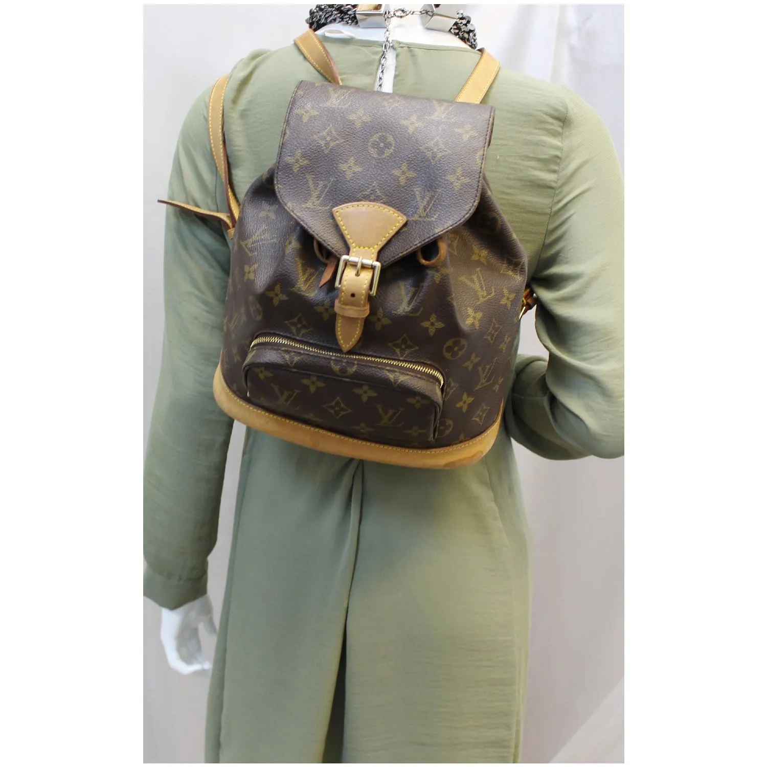 LOUIS VUITTON Montsouris PM Monogram Canvas Backpack Brown