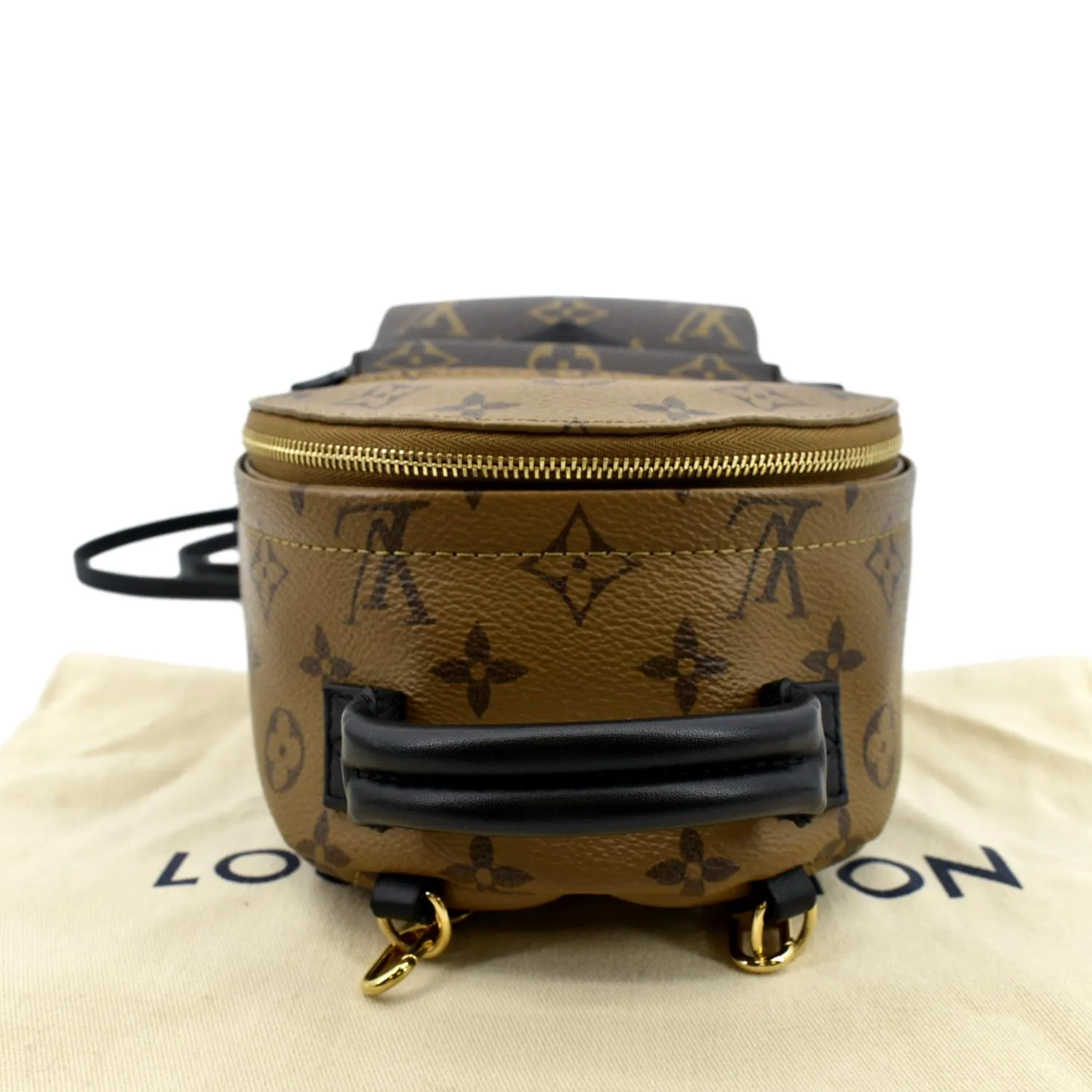 LOUIS VUITTON Palm Springs Mini Monogram Reverse Canvas Backpack Bag Brown