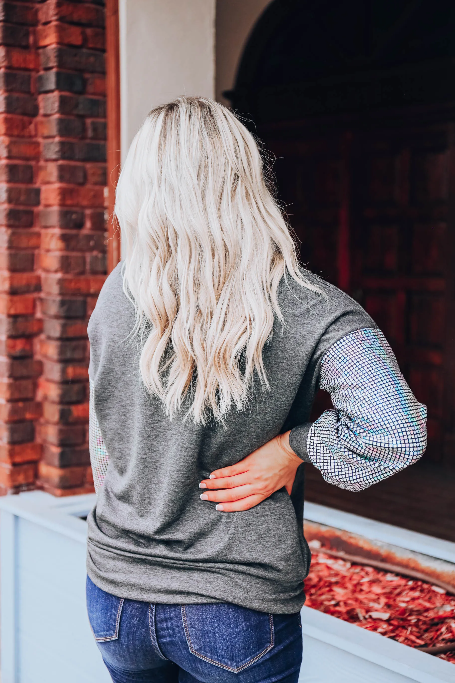 Luxe Sequin Sweatshirt - Charcoal