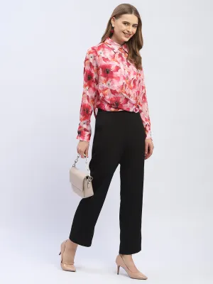 Madame Abstract Print Hot Pink Regular Top