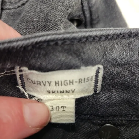 Madewell Curvy High Rise Distressed Skinny Jeans 10 TALL