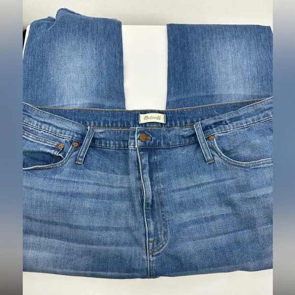 Madewell High Rise Slim Cropped Boyjean Distressed Jeans Womens 36