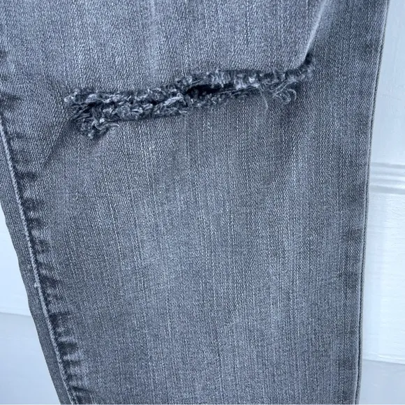 Madewell Maternity Skinny Jeans Over-the-Belly Distressed Grey Charcoal Size 26