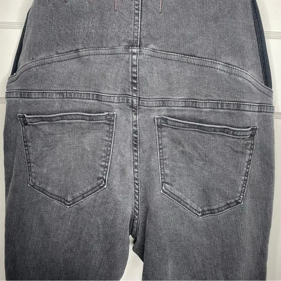 Madewell Maternity Skinny Jeans Over-the-Belly Distressed Grey Charcoal Size 26