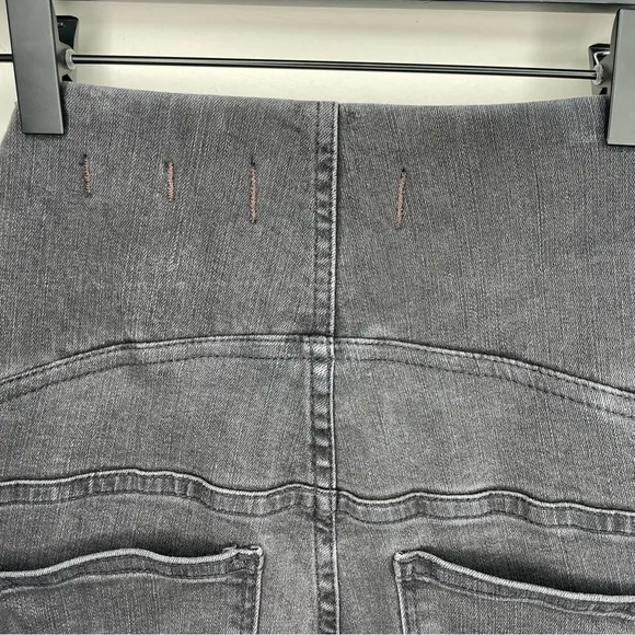 Madewell Maternity Skinny Jeans Over-the-Belly Distressed Grey Charcoal Size 26