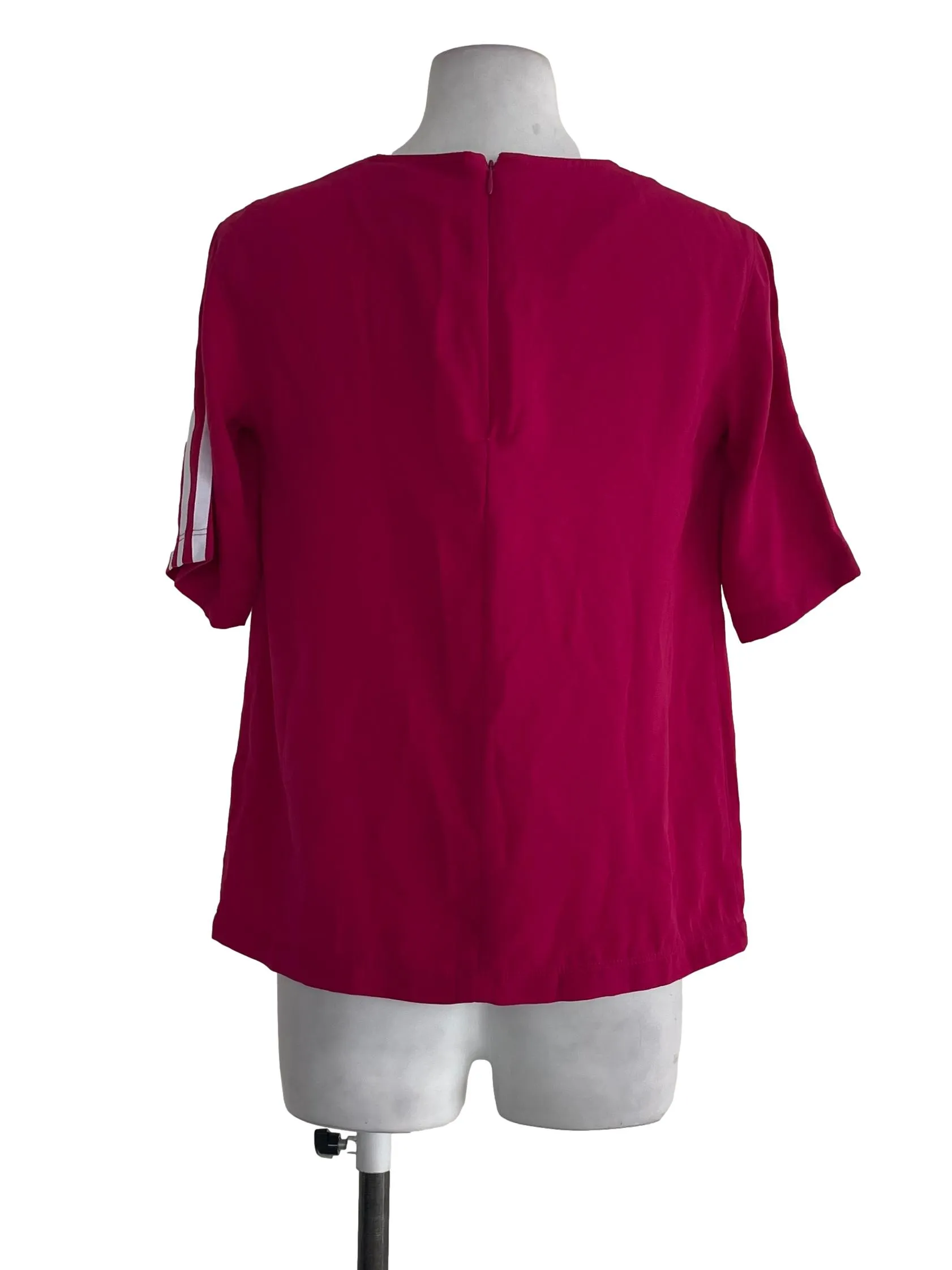 Magenta Pink Three Sripes Cropped Top