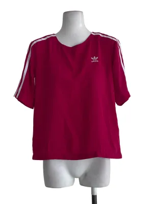 Magenta Pink Three Sripes Cropped Top