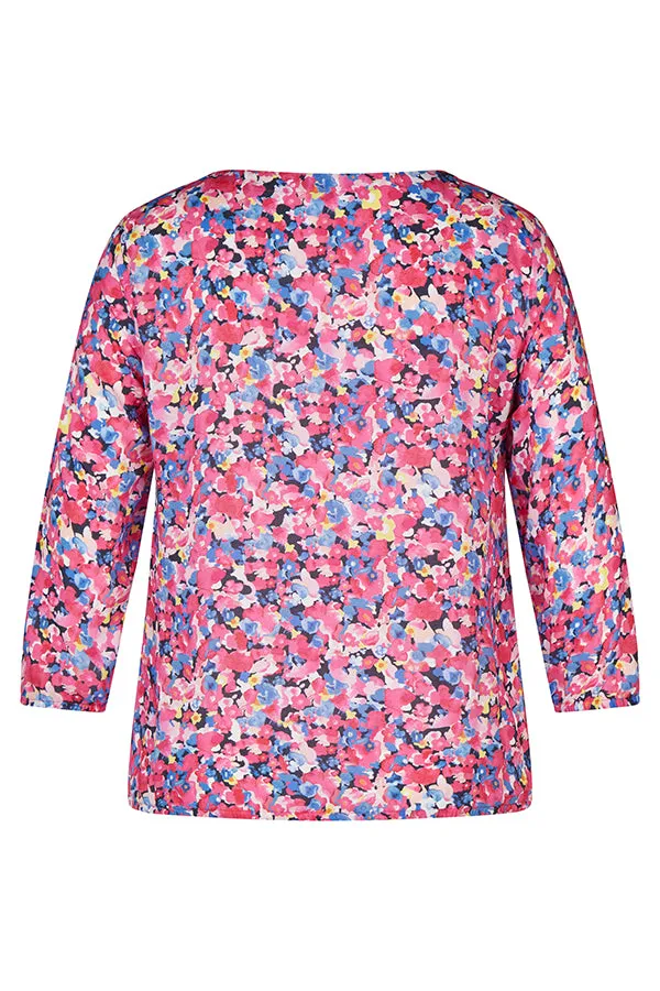 MAGENTA SMALL FLORAL PRINT BLOUSE