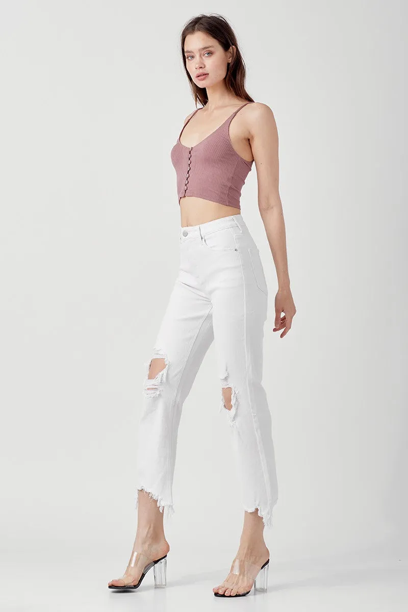 Make Them Yours High Rise Straight Crop Jeans