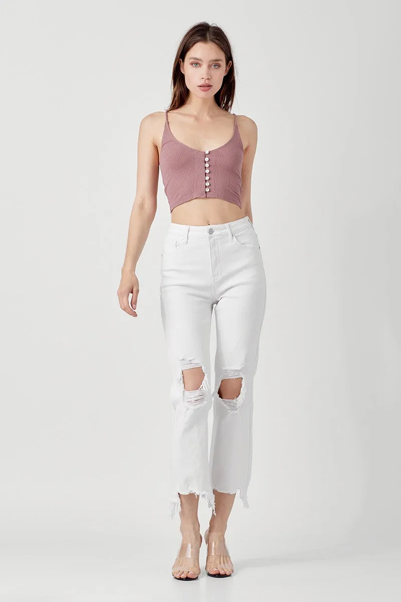 Make Them Yours High Rise Straight Crop Jeans