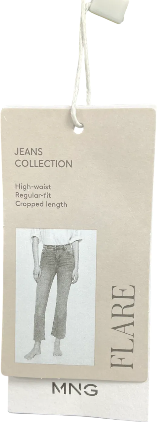 MANGO Black Sienna Mid Rise Flared Jeans UK 4