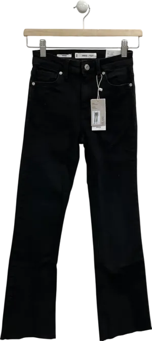MANGO Black Sienna Mid Rise Flared Jeans UK 4