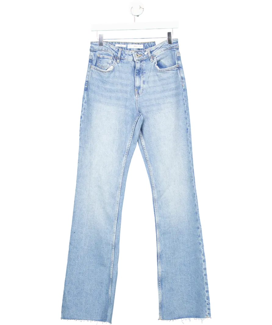 MANGO Blue Medium-rise Flared Jeans UK 10