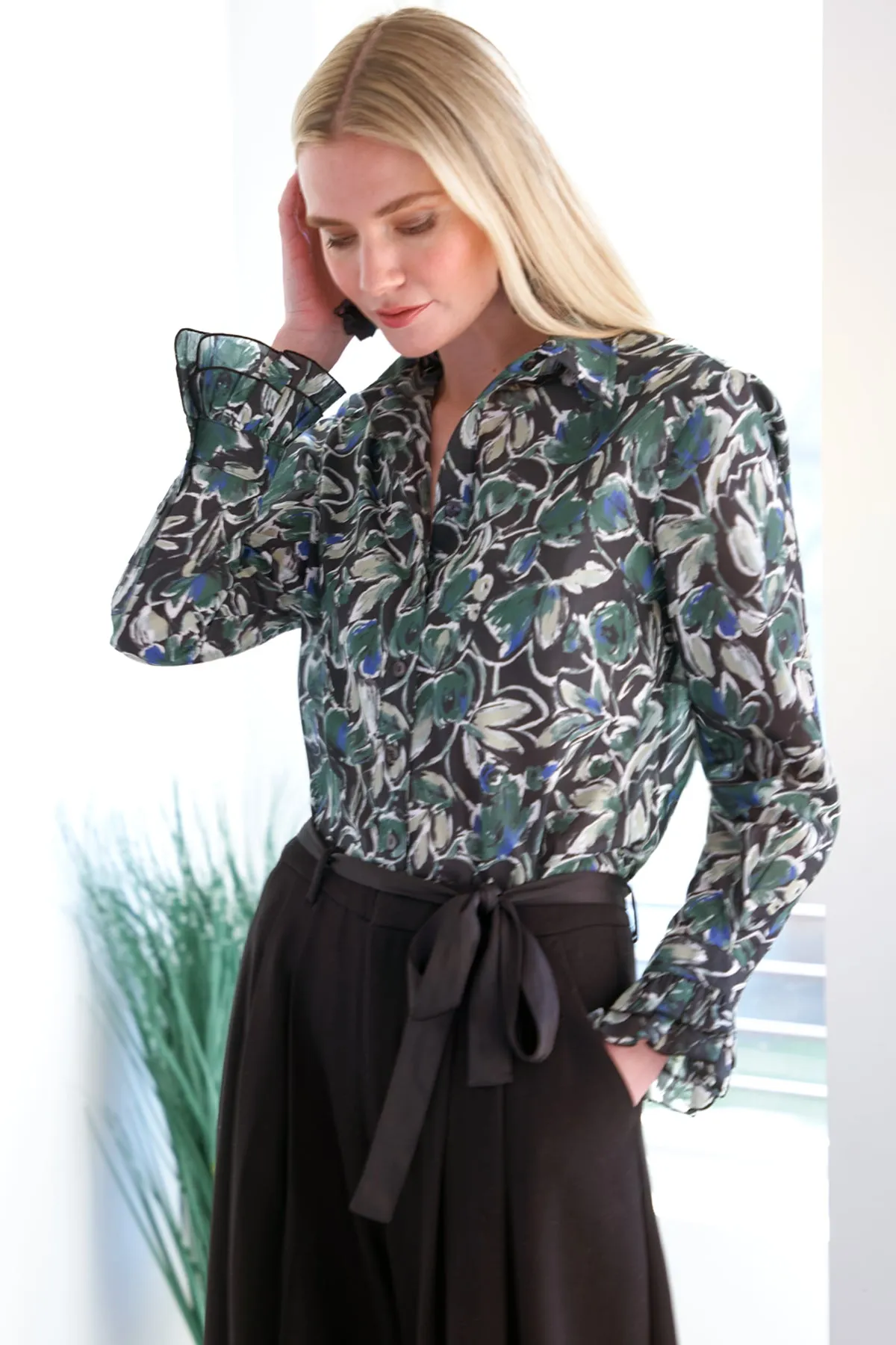 MARIANNE SHIRT WINTERGREEN FOLIAGE  3508074F